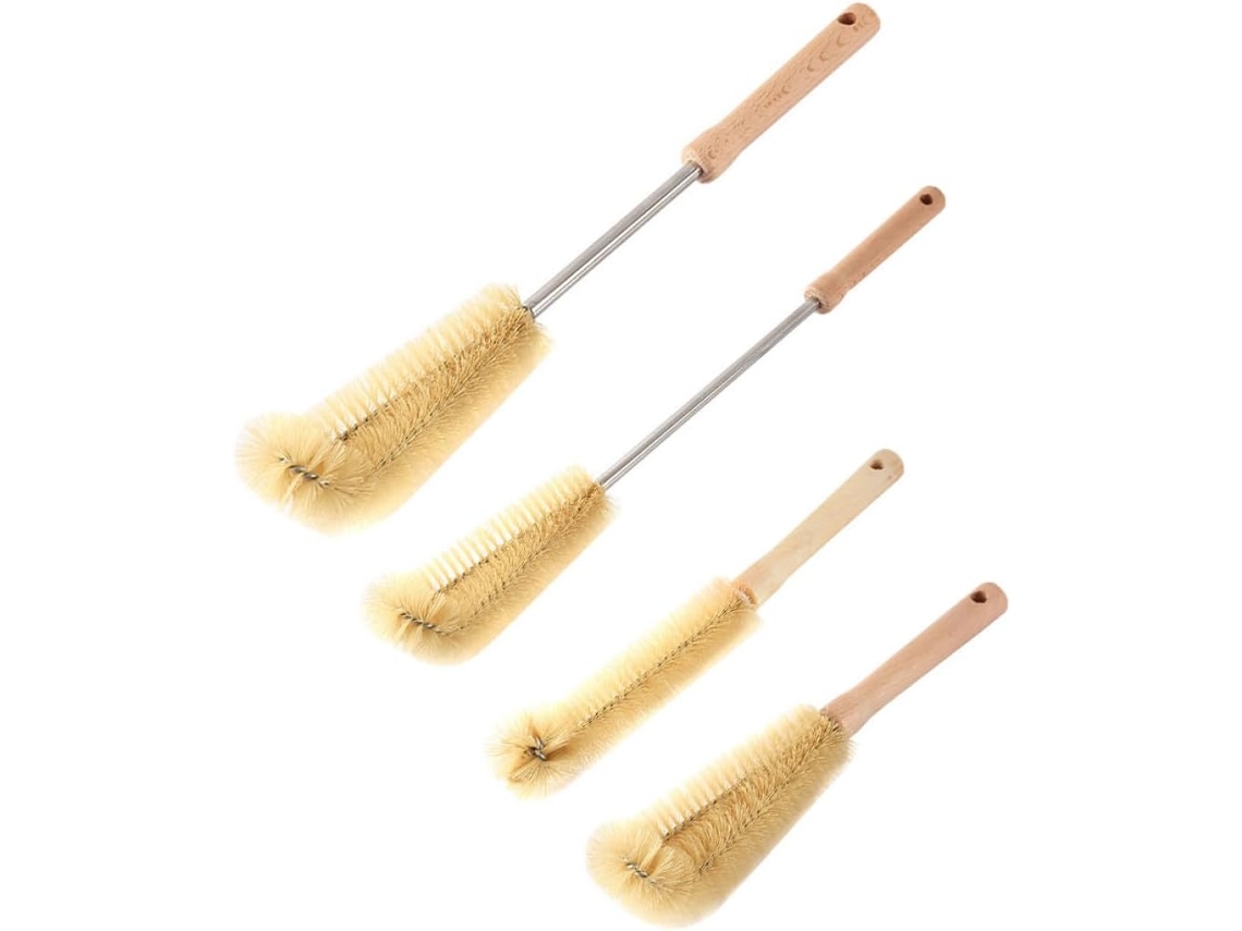 Conjunto De 4 Escovas Para Limpeza De Mamadeiras Com Cabos Longos