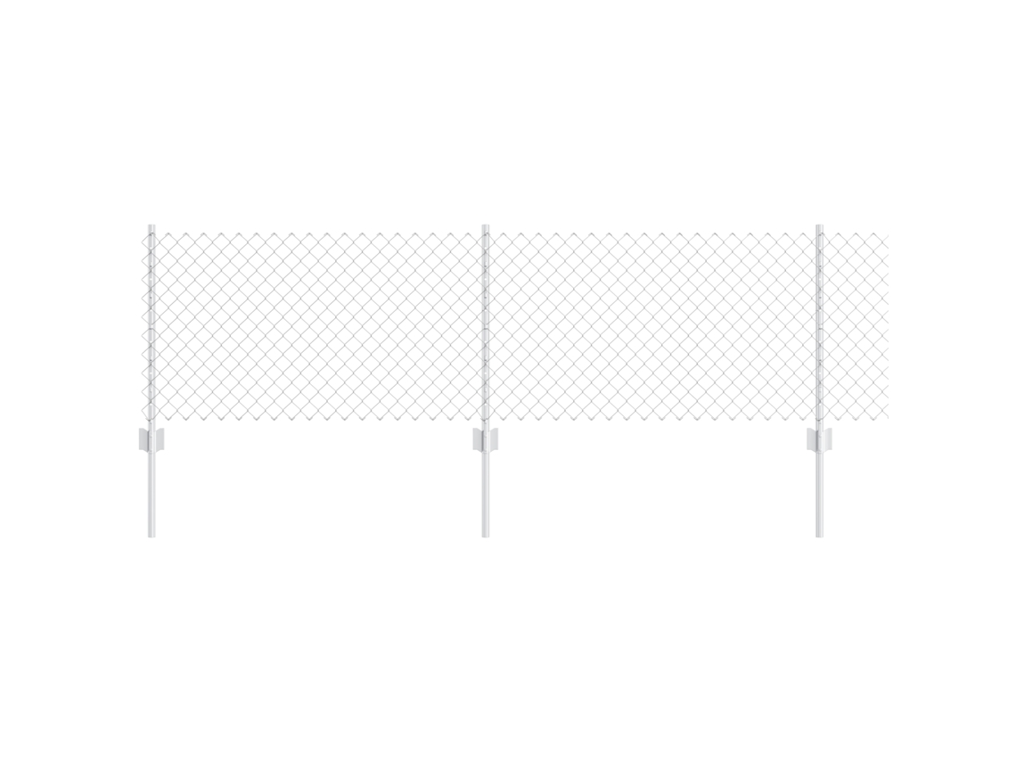 Conjunto 1 Painéis De Cercas Exteriores Vidaxl Prateado Aço (25 X 0,6 M)