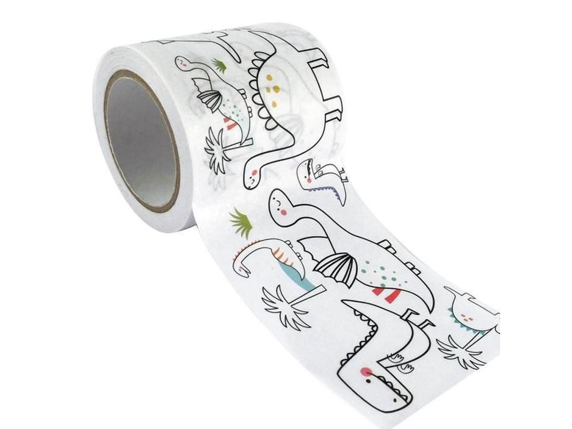 Fita Adesiva, Colorir Grande, Dinossauros 4,6 Cm X 5 M