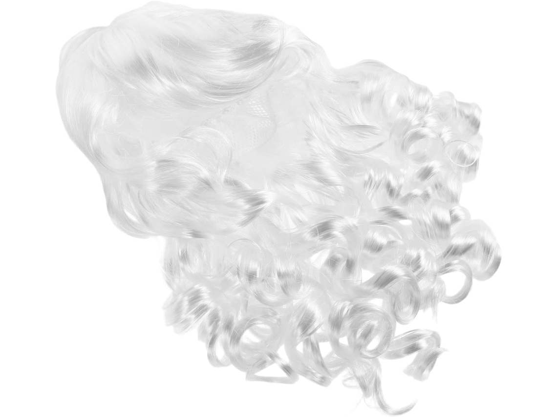 Aplique De Cabelo Ondulado Estilo Vovó Para Adultos, Aplique De Cabelo De Fibra Longa Para Fantasia