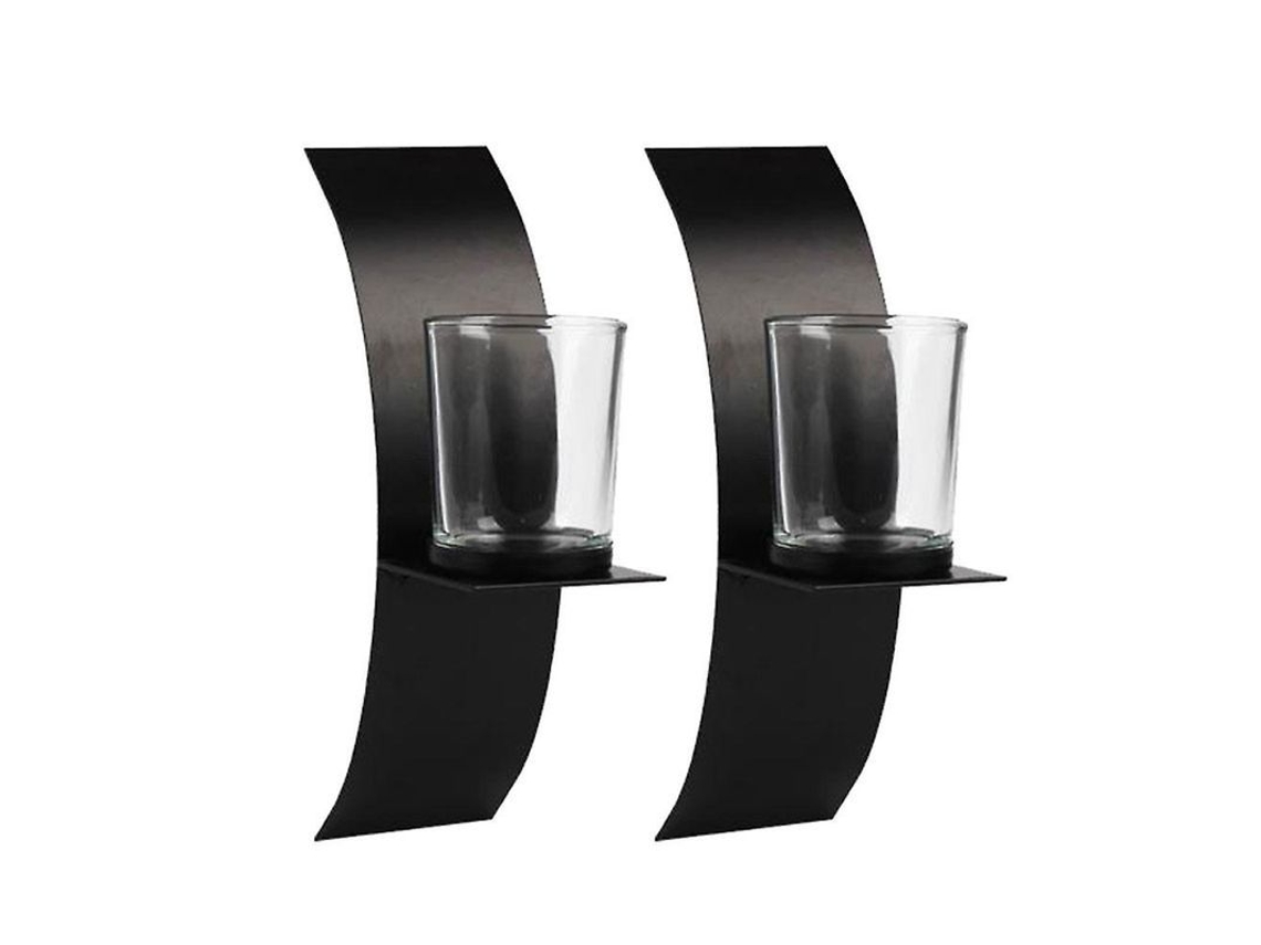 2pcs Suporte De Vela De Parede Estilo Moderno Metal E Vidro Para Decoração Residencial