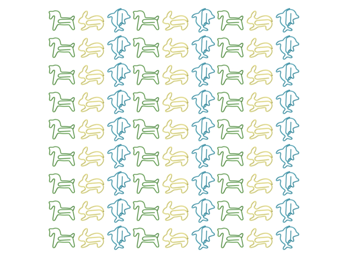 32 Caixas de Clipes de Papel em 3 Cores: Pônei, Coelho e Golfinho. Clipes de Metal Pequenos para Escritório e Escola BRILVIBERA