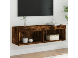 Vidaxl Móvel De Tv Com Luzes Led 100x30x30 Cm Carvalho Fumado