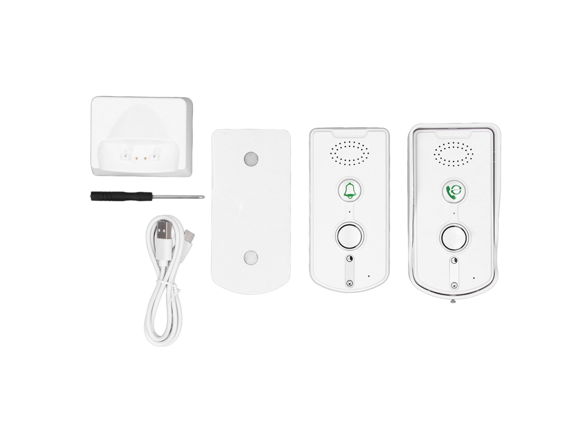 Campainha Interfone Sem Fio Com Conversa Bidirecional Longa Distância 38 Toques Volume Ajustável Branco