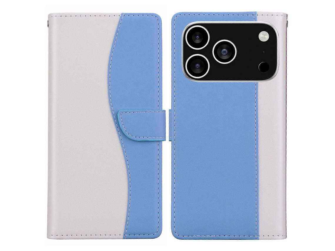 Capa De Couro Bicolor Com Relevo Para Celular