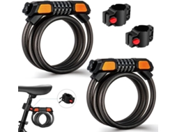 Cadeado De Cabo Antifurto De Alta Segurança Para Bicicleta, 120 Cm/12 Mm, à Prova Dágua, Ajustável, Com Combinação Aquaforge (pacote Com 2)