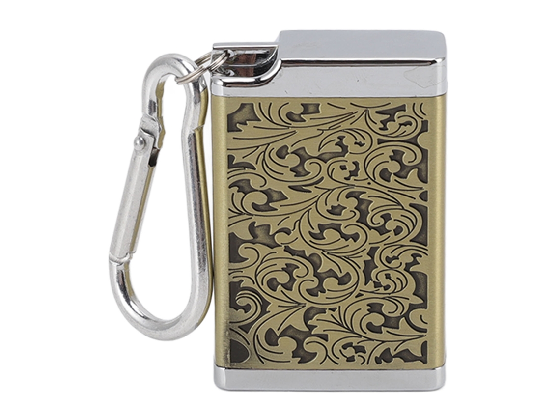 Cinzeiro Portátil com Carabiner Liga de Alumínio Cinzeiro de Bolso Padrão Embossado Ouro