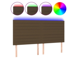 Cabeceira de Cama com Led Tecido Castanho MAISON EXCLUSIVE (160x5x118 cm)