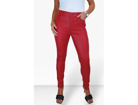 Jeans de Mulher PAULO DUE High Rise Coated Vermelho (48)