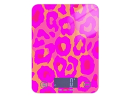 Balança De Cozinha Digital Pequena Neon Sundown Leopard Magenta Spices Capacidade 5kg 5g, Fácil De Limpar, Com 4-pontas