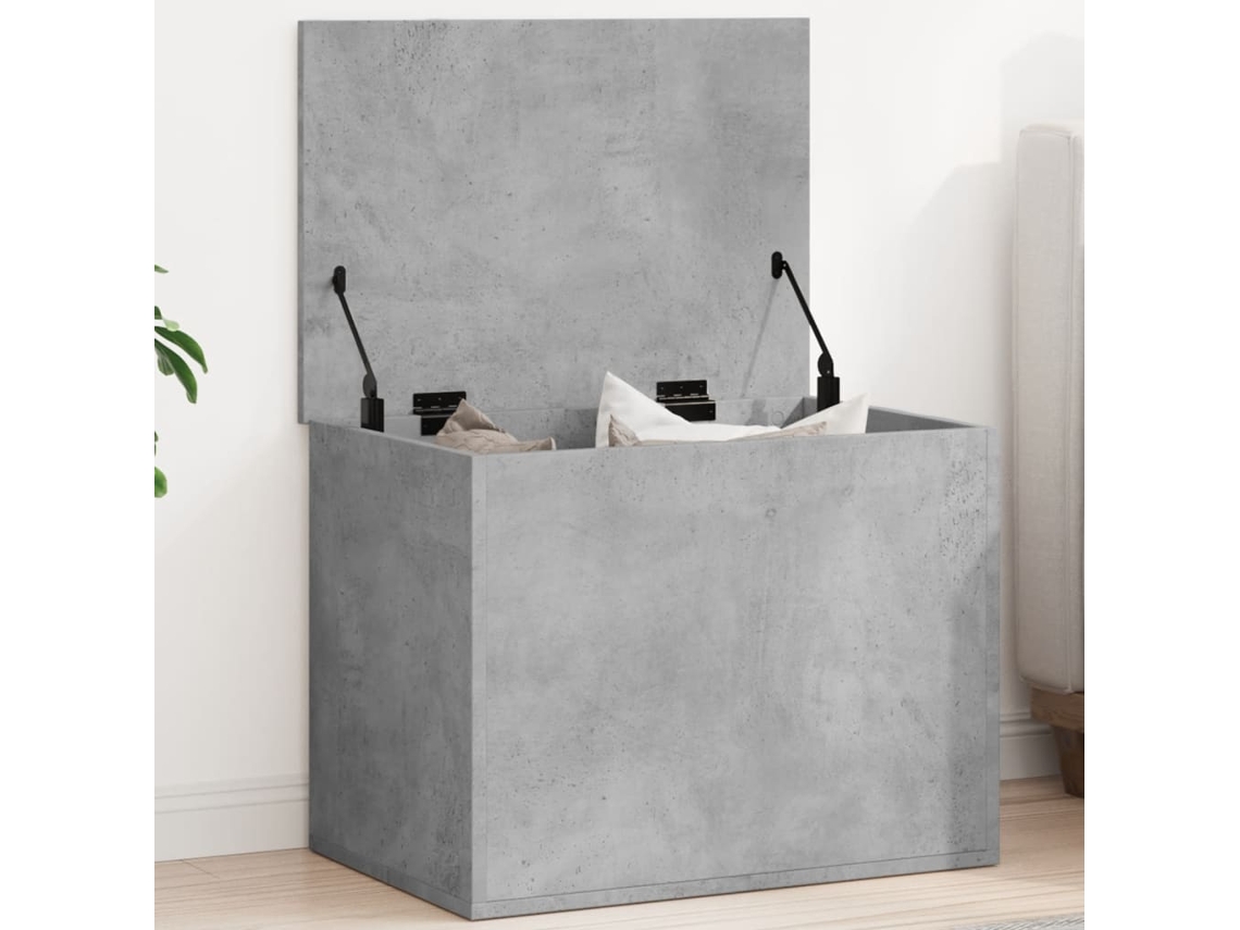Vidaxl Caixa De Arrumação 60x42x46 Cm Derivados Madeira Cinza Cimento