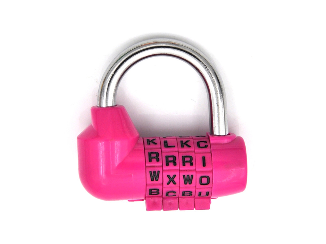 Mala de Viagem com Código Letras, Combinação, Senha, Rosa Claro BRILVIBERA