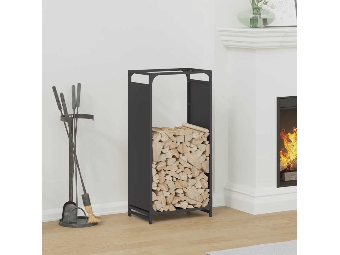 Vidaxl Suporte Para Lenha 44x28x90 Cm Aço Laminado A Frio Preto