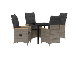 Maison Exclusive - Conjunto De Jantar Para Jardim 5 Pcs Cinzeto Vime Pe