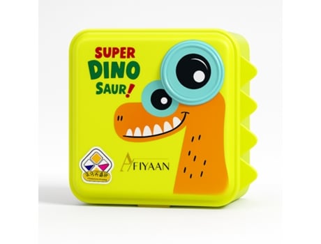 Lancheira infantil Afiyaan Dino com 3 compartimentos, 2 camadas, à prova de vazamentos, sem BPA, própria para micro-ondas e lava-louças, 22 x 15 x 10 cm