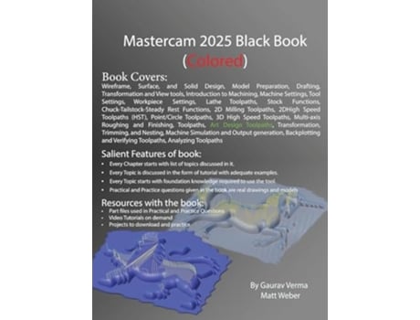Livro Mastercam 2025 Black Book de Gaurav Verma e Matt Weber (Inglês - Capa Dura)
