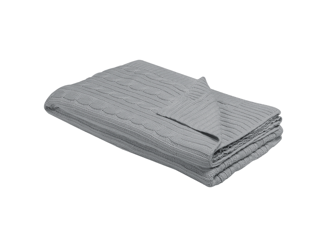 Manta Decorativa Beliani Anamur De Algodón Gris 110x180x1