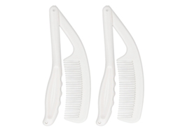 2026 2pcs Peine Plegable Con Mango Largo Curvo, Portátil Y Práctico para Cuidado Del Cabello, Ideal para Mayores Y Personas Con Discapacidades