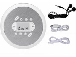Leitor Cd Portátil Fockety, De Pessoal Com Fones De Ouvido, Proteção Anti-pulos De 60 Segundos, Tela Lcd