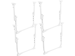 2 Pares De Pés Mesa Dobráveis Em Forma U, Pés De Ferro Eleváveis Para Cama E Escrivaninha Com Base Antiderrapante