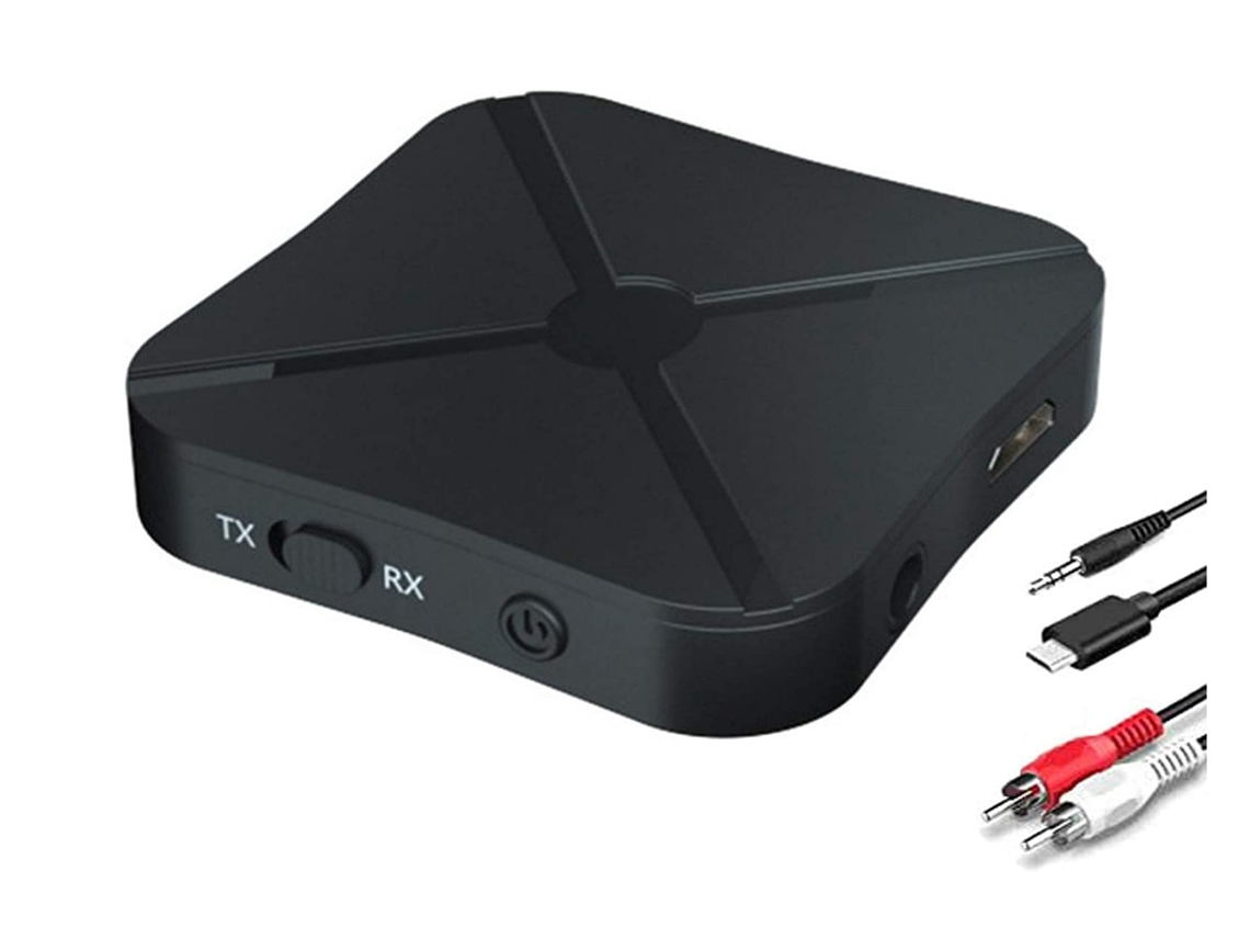 Receptor transmissor de áudio Bluetooth 5.0, adaptador de áudio sem fio Bluetooth 2 em 1 adequado para PC, TV, fones de
