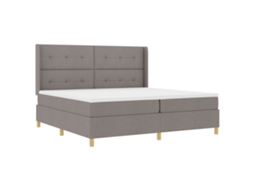 Cama Box Com Colchão Taupe, Vidaxl, Tecido (200x200 Cm)