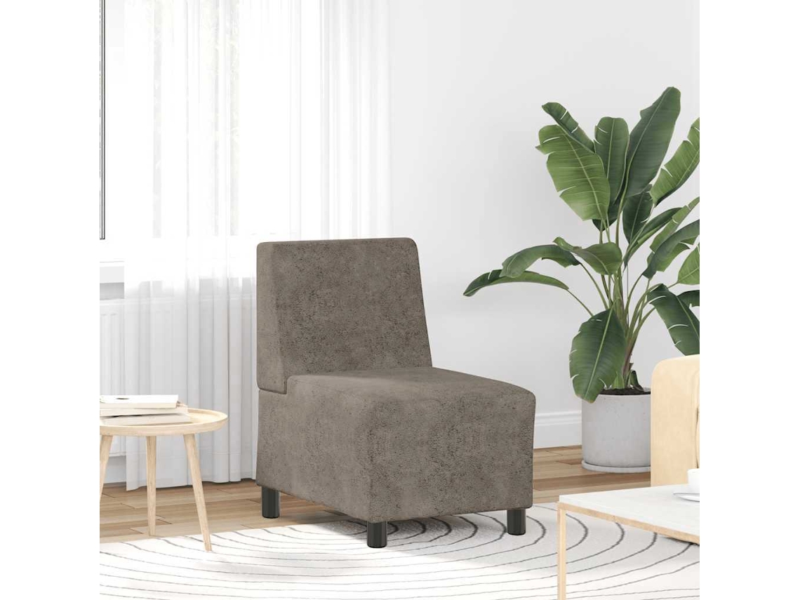 Vidaxl Poltrona Sem Braços Em Camurça Artificial 55 Cm Cinza-escuro
