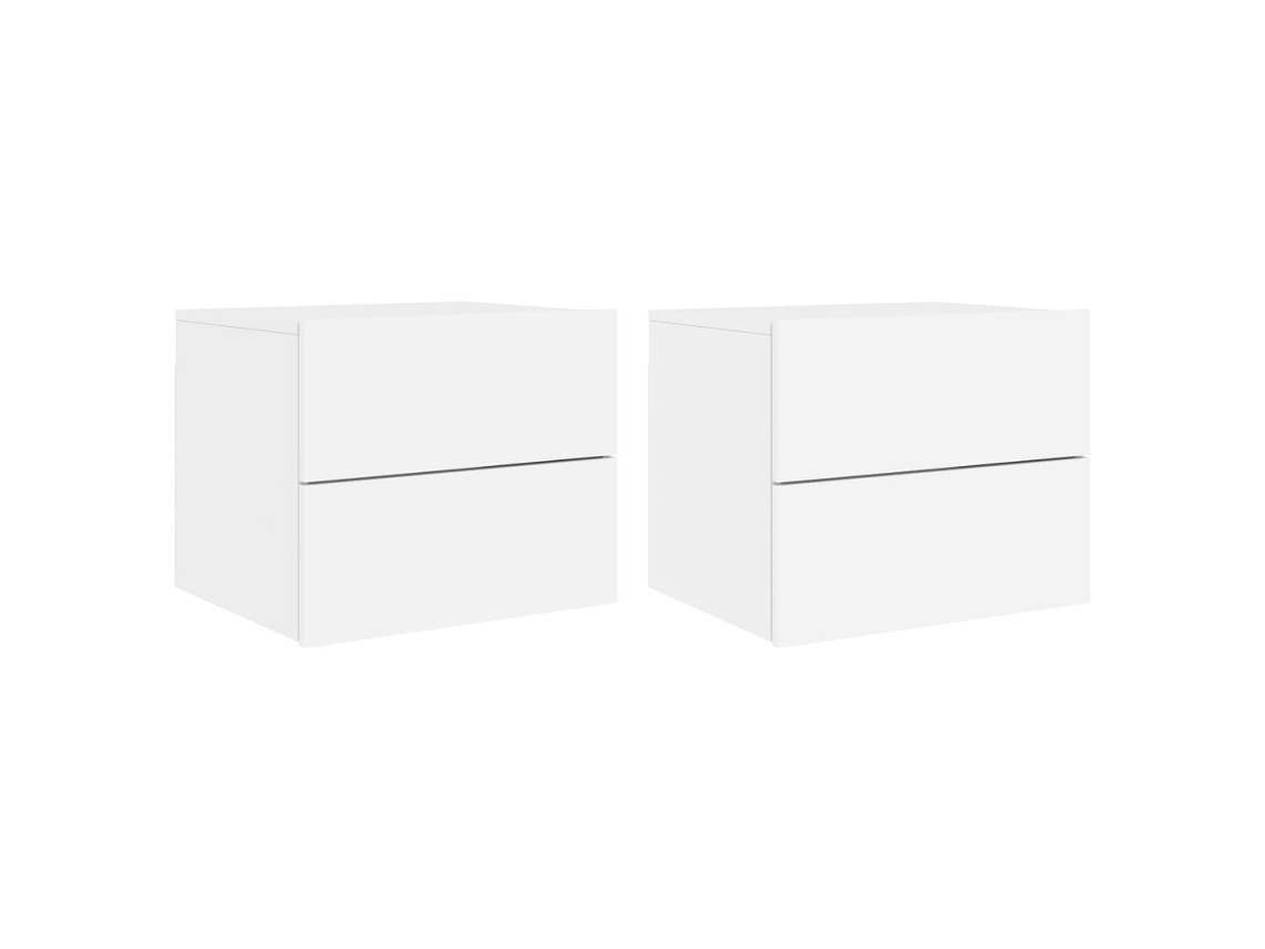 Wall-mounted Bedside Cabinet, Wall-mounted Bedside Cabinets Vidaxl Branco Madeira Processada (n/a)