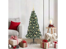 Vidaxl Árvore De Natal Artificial Pré-iluminada Com Conjunto De Bolas