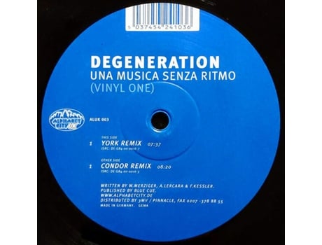 Vinil Una Musica Senza Ritmo Vinyl One Alphabet City Uk