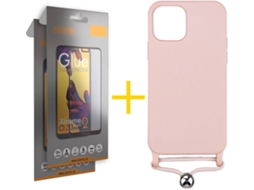 Kit Capa + Película 2 X Vidro Full iPhone 11 Skyhe Gel Rope Rosa