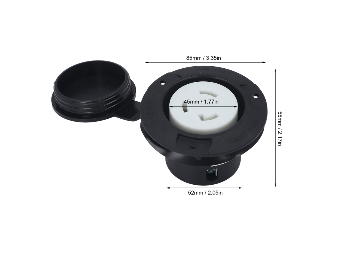 Laxiscreed Soquete De Flange Com Tampa À Prova D'água, 30a, 125v