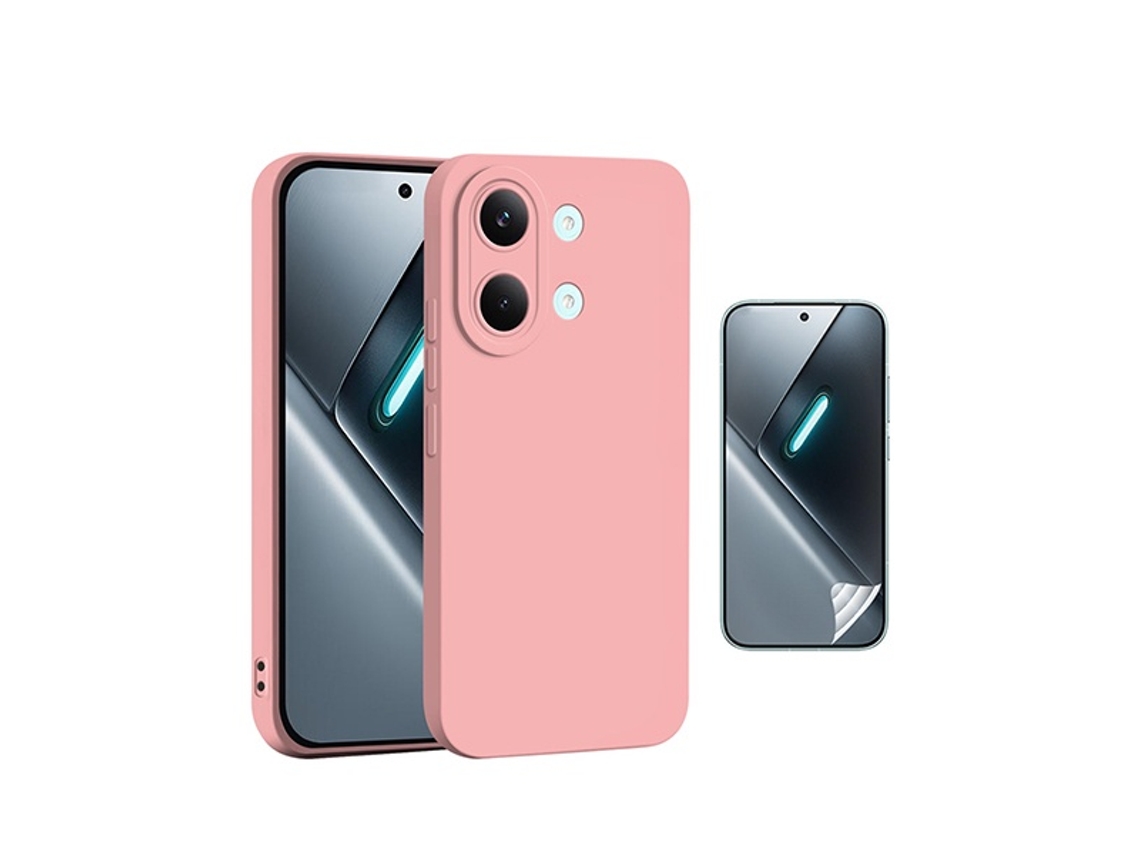 Kit Película Hydrogel Frente Capa Silicone Líquido Phonecare Para Xiaomi Poco X8 Pro Max - Rosa