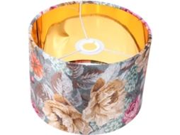 Abajur Dourado Com Estampa Floral, Design Criativo E Decorativo Para Quarto E Sala De Estar.
