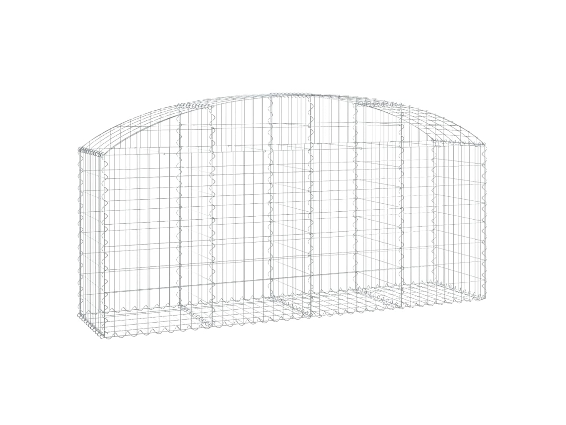 Gabion Basket, Gabion Baskets Vidaxl Prateado Ferro (200 X 50 X 80/100 Cm)