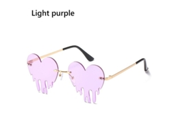 2026-gafas De Sol Retrô Sem Armação Nuvem Com Pingente De Diamante Uv400 Unissex Vintage Moda B-light Roxo