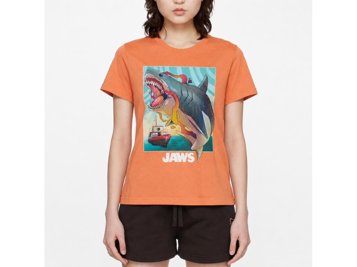 Rockinstone Jaws Movie Colorful Heather Cantaloupe Adult T-shirt Size:l