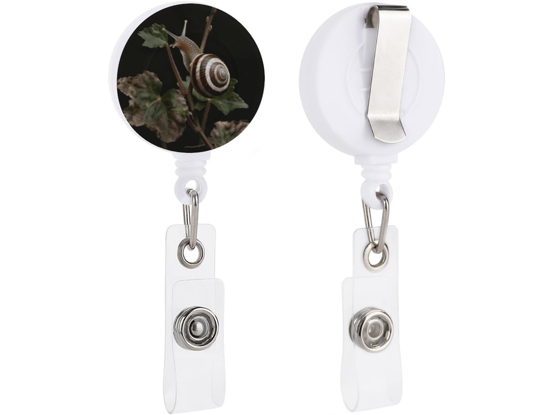 Clipe retrátil Crachá, com estampa de um caracol Fofo No Caule, suporte Crachá para enfermeiros e médicos.