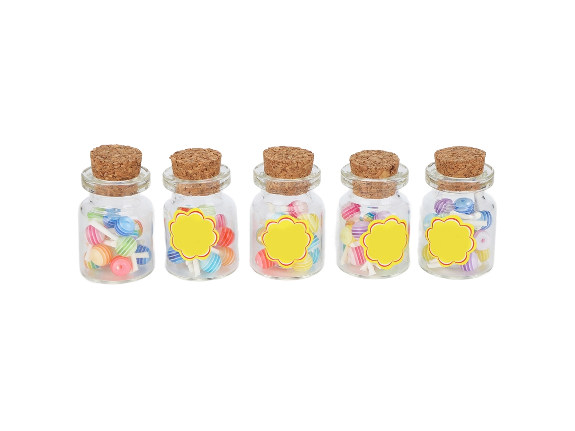Mali miniatura Frasco Vidro Pirulitos Simulação Casinha Boneca Decor Diy 15 Cápsulas Média