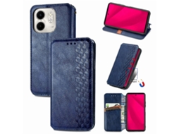 Capa De Celular Em Couro Magnético Com Padrão De Grade Cúbica Para Infinix Smart 9