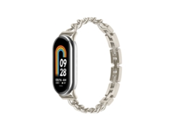 Pulseira De Metal Compatível Com Xiaomi Mi Band 8/9/10 Elegante Aço Inf