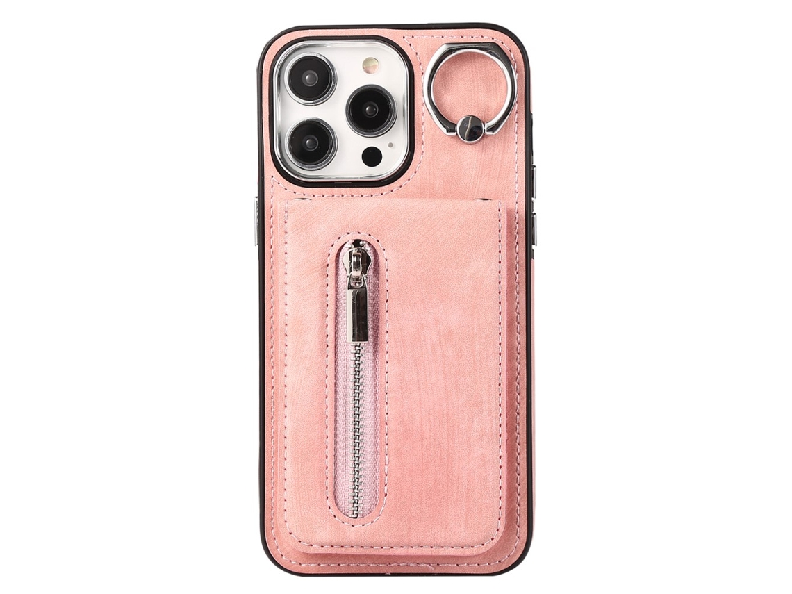 Suporte Casa Pega Para Iphone 15 Pro Max Pele Sintética Rosa