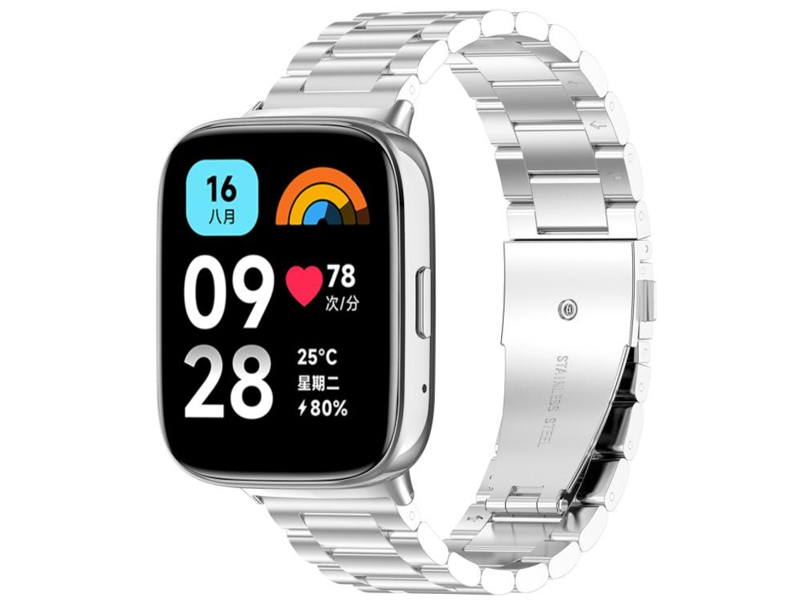 Bracelete para Redmi Watch 3 Lite / 3 Liga de Titânio Fivela Plana Três Esferas Prata XIAOMOYU