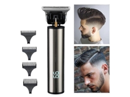 Máquina De Cortar Cabelo Elétrica Profissional Masculina Com Usb, Aparador De Barba Sem Fio, Recarregável E Com Visor Led.