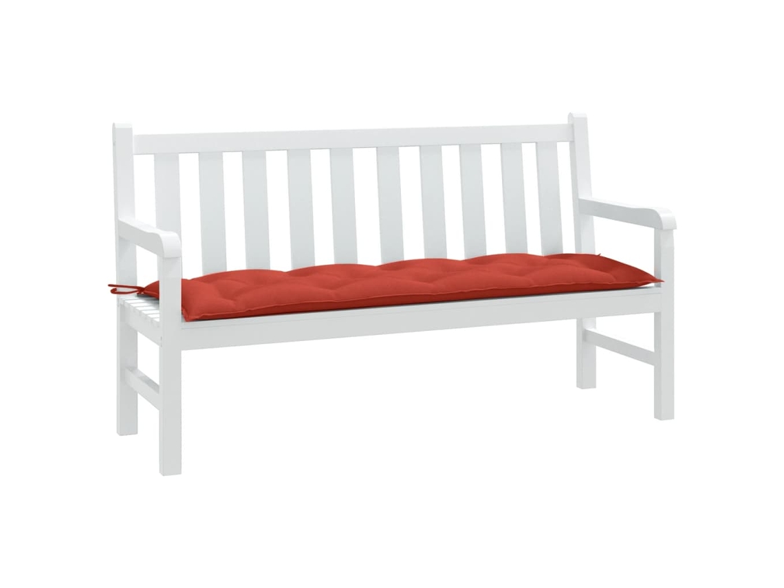 Vidaxl Almofadão P/ Banco Jardim 150x50x7 Cm Mesclado Tecido Vermelho