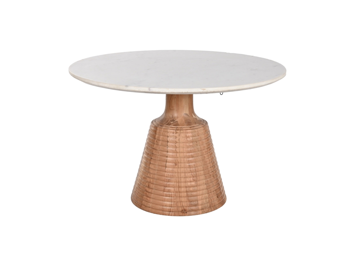 Mesa de Jantar em Mármore Branco de Acácia ALEXANDRA HOUSE LIVING (115x115x76cm)