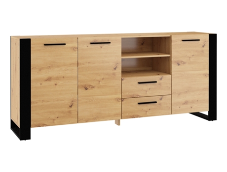 Cômoda  Nuka (197.5x45x87 cm - Placa Laminada - Castanho)