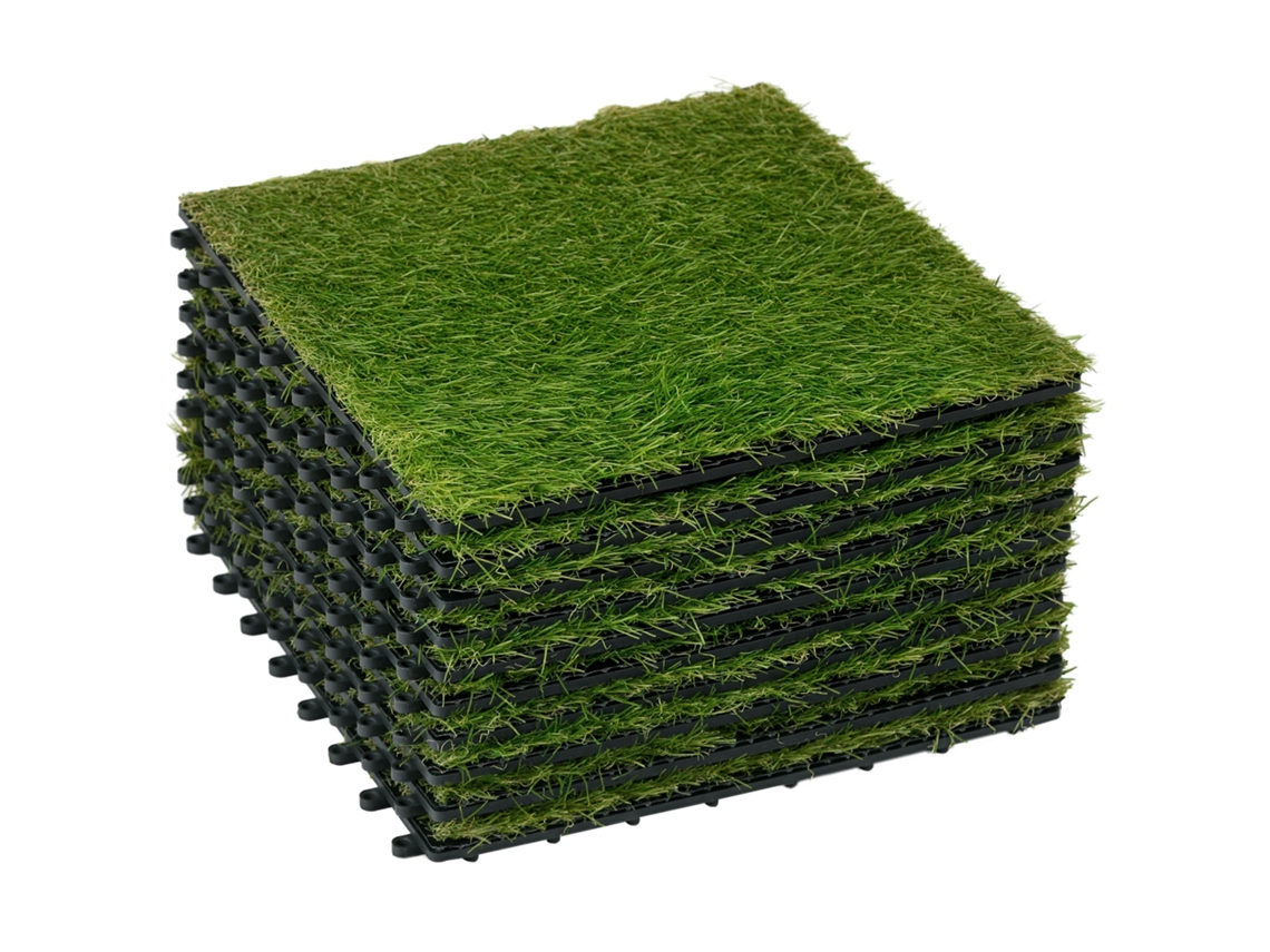 Conjunto de Grama Sintética 10 peças 30x30 cm SINI TECH STORE