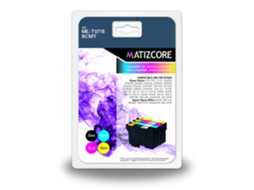 Pack 4 Tinteiros MATIZCORE Epson T0715 (MET0715PK4C/M/Y) — Preto e Cores