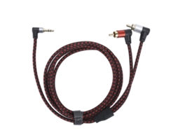 Cabo de Áudio 3.5mm Macho de 90° para 2RCA Macho Estéreo Mali